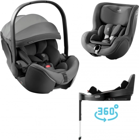Fotelik samochodowy Baby-Safe dla dzieci Style z bazą Vario Base 5Z w kolorze mineral gray