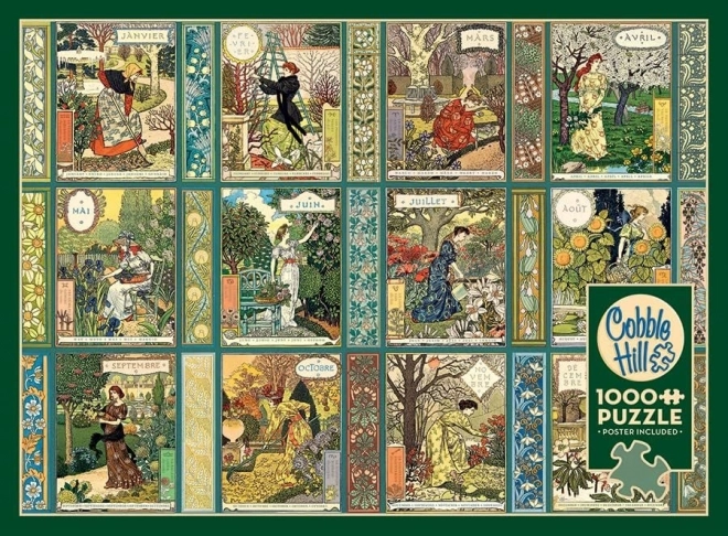 Puzzle COBBLE HILL Jardiniere: Ogrodowy kalendarz 1000 elementów