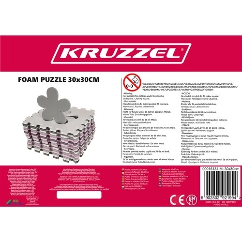 Kontrastowe różowe piankowe puzzle z sercami i kwiatkami
