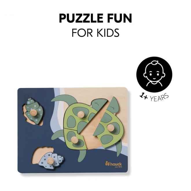 Drewniane puzzle - żółw