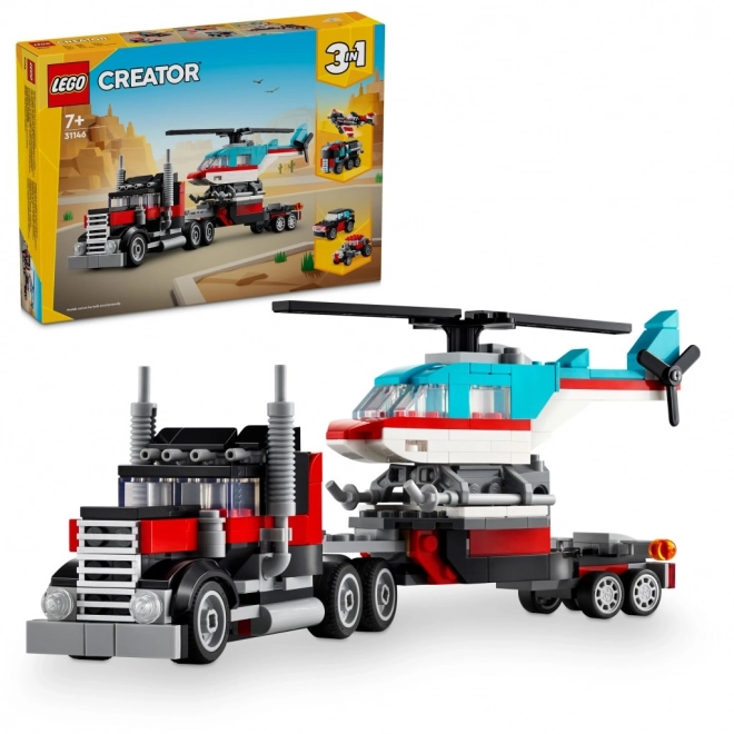 Lego Creator Ciężarówka z Platformą i Helikopterem