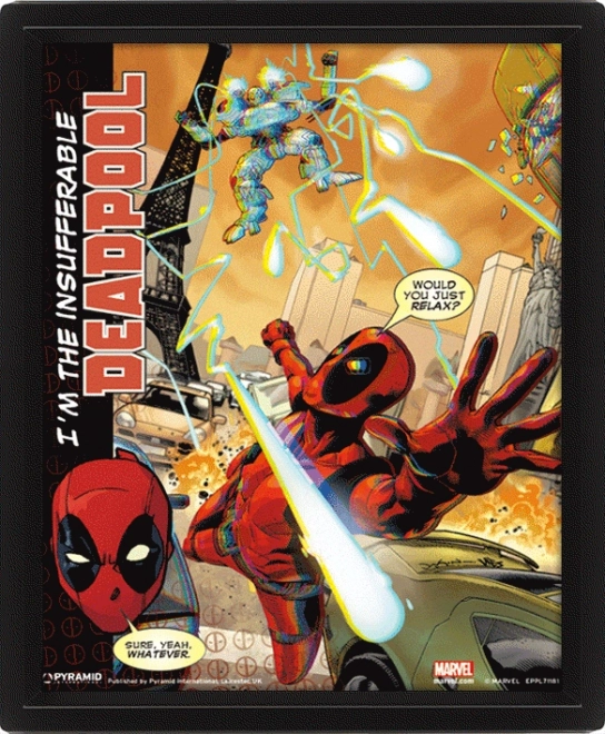 Obraz 3D Deadpool w ramie