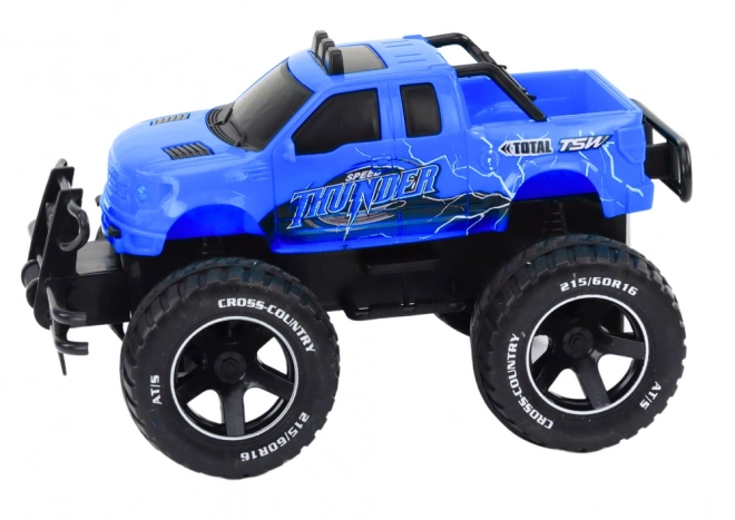 Wyścigowy Monster Truck zdalnie sterowany 1:18 – niebieski