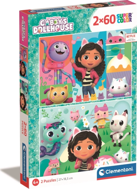 puzzle 2×60 elementów Gabinin magiczny domek