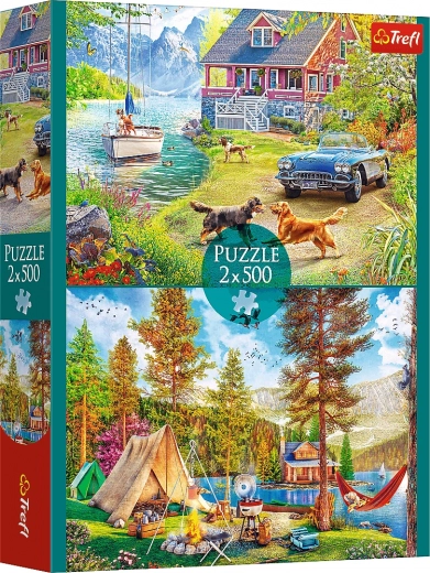 Puzzle 2×500 elementów Letni relaks