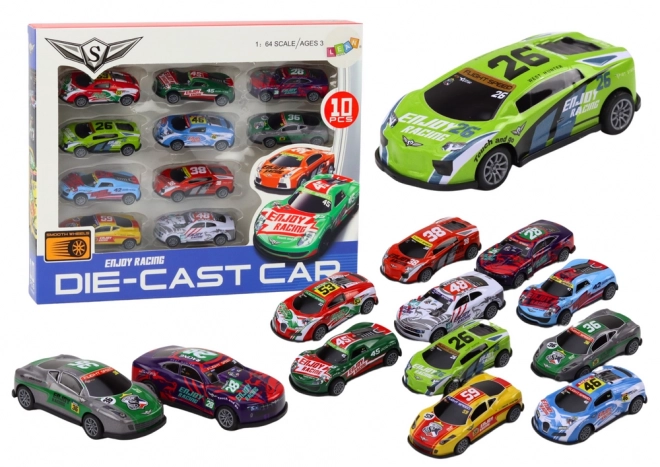 Zestaw resoraków Cars Sport Racing 1:64 10 szt.