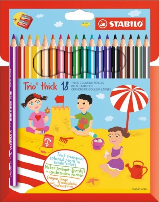 STABILO Trio grube kredki zestaw 18 z temperówką