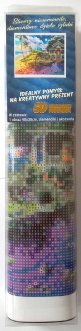 NORIMPEX Malowanie diamentowe Dom na plaży 30x40cm