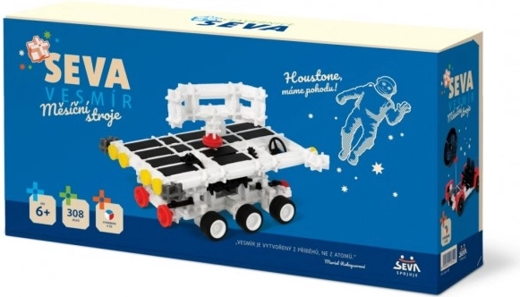 Klocki konstrukcyjne SEVA KOSMOS Maszyny księżycowe plastik 308 szt. w pudełku 31x16x7 cm