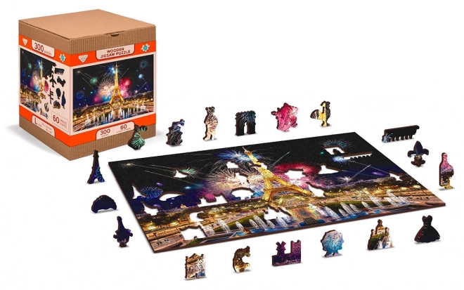 Drewniane puzzle Nocny Paryż
