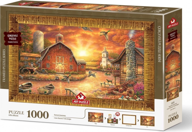 ART PUZZLE Puzzle z ramą i klejem 3w1 1000 elementów – Za słońcem
