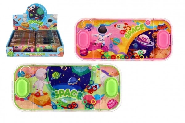 Wodna gra łamigłówka 15x7cm plastik kosmos 4 rodzaje 24szt w pudełku