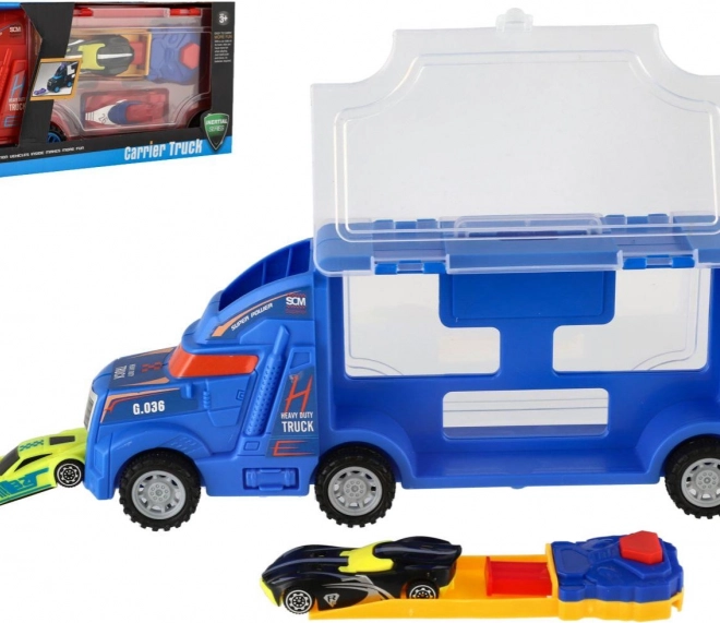 Auto ciężarówka transporter z samochodami