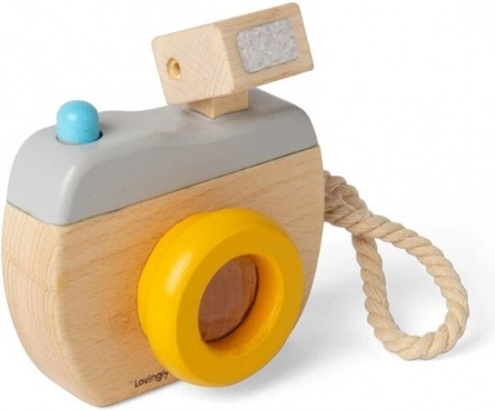 Bigjigs Toys drewniany aparat fotograficzny z fleszem