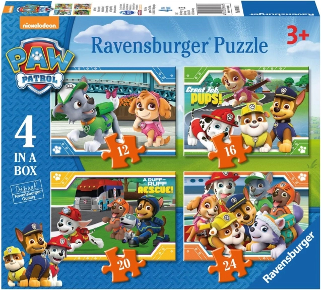 Ravensburger puzzle PAW PATROL – 4w1 (12/16/20/24 elementów)