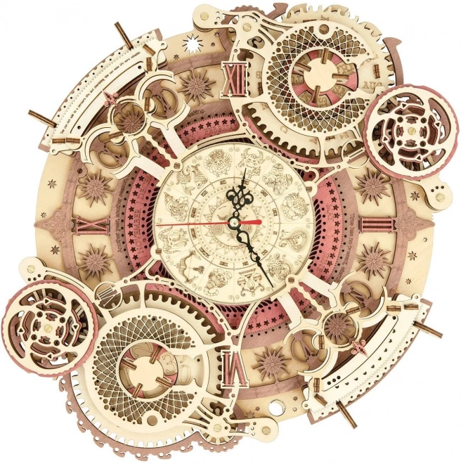 RoboTime 3D drewniane mechaniczne puzzle Zegar z kalendarzem