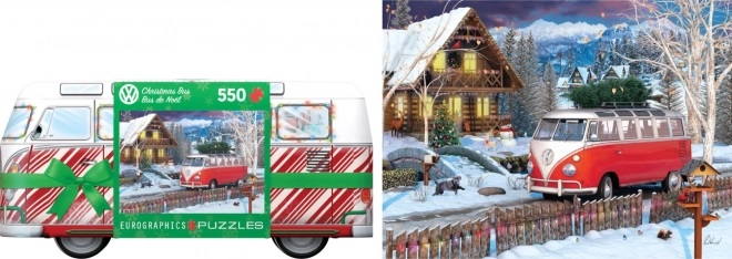 EUROGRAPHICS puzzle w puszce świąteczny autobus Volkswagen 550 elementów