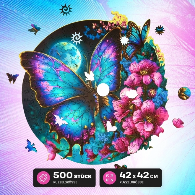 EscapeWelt Drewniane puzzle luminescencyjne Motyl 500 elementów