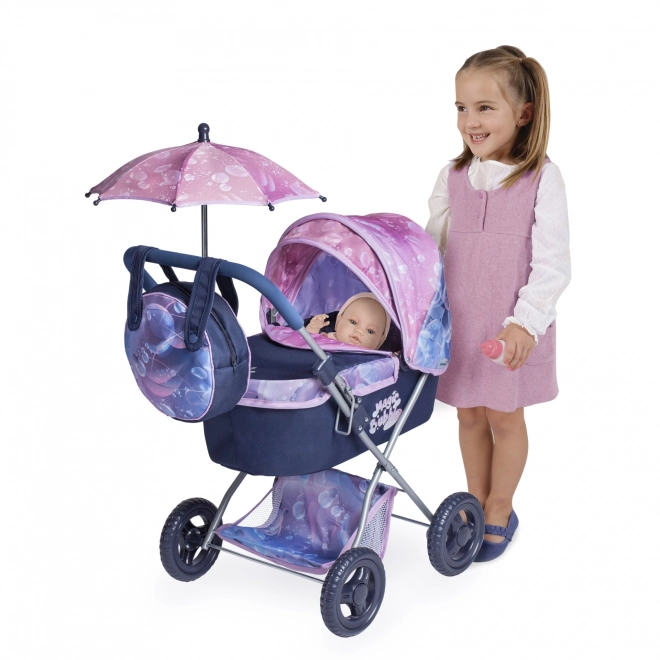 DeCuevas 85076 Składany wózek dla lalek z parasolem i torbą Magic Bubble 2024 - 60 cm