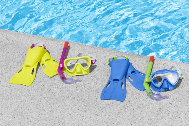Zestaw do snorkelingu niebieski z maską, płetwami i rurką Bestway