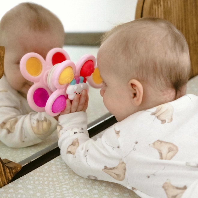 WOOPIE dziecięcy kosmiczny spinner pop-it zabawka sensoryczna różowa, zestaw 3 szt.