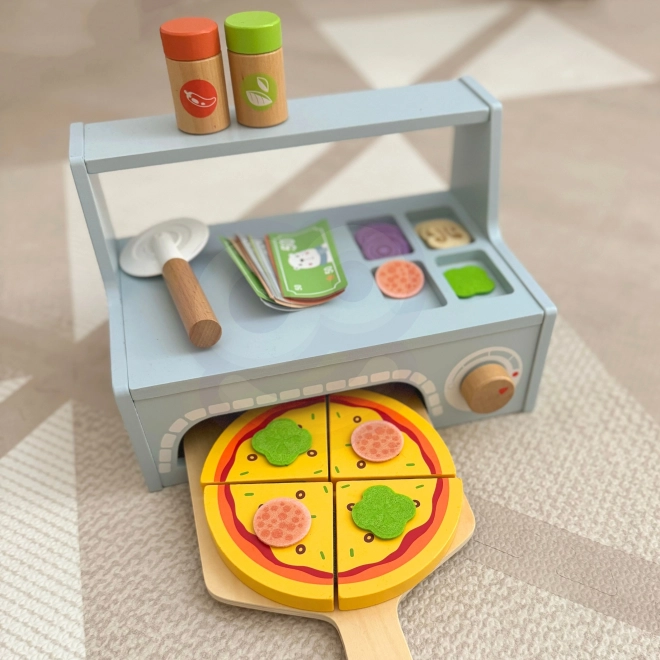 Tooky Toy drewniany zestaw do pizzy z dodatkami