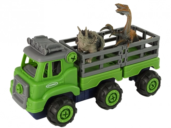 Transportowy ciężarówka z dinozaurami