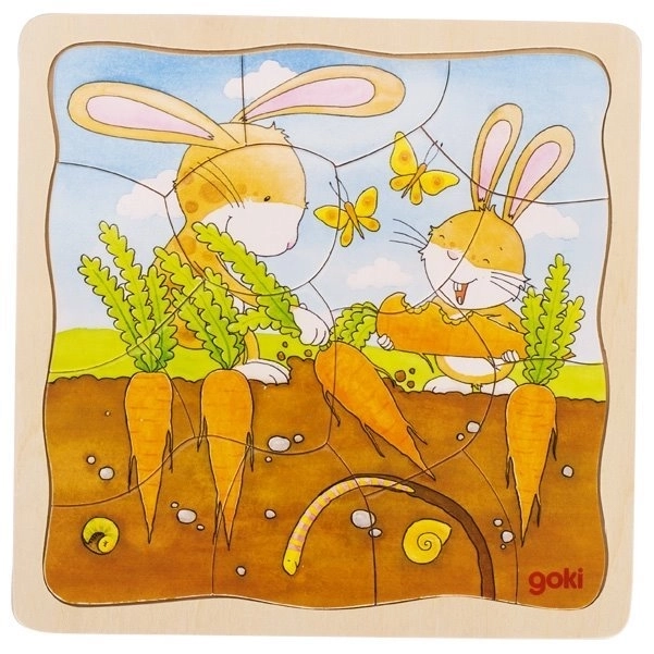 Warstwowe puzzle Królik i marchewka