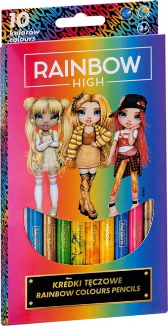 Kredki ASTRA Rainbow High Jumbo tęczowe, 10 szt.