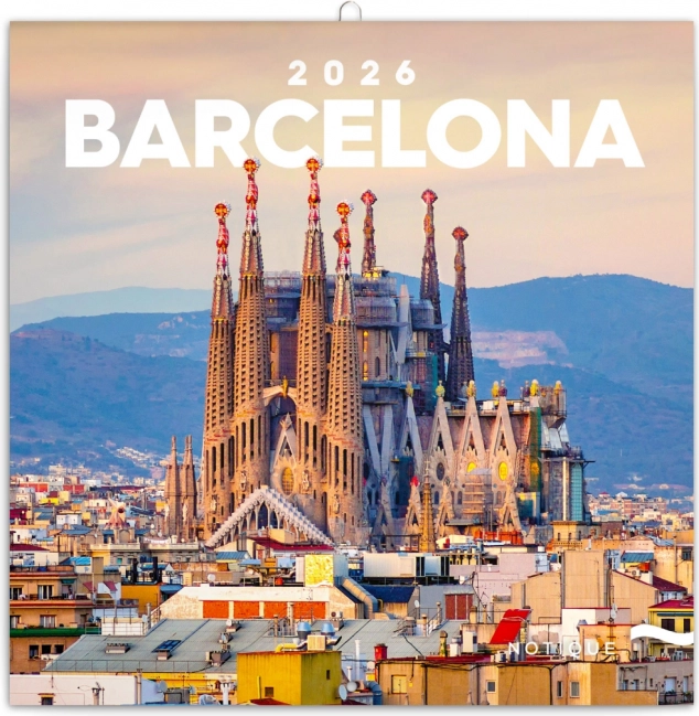 Kalendarz ścienny Barcelona 2026, 30 x 30 cm