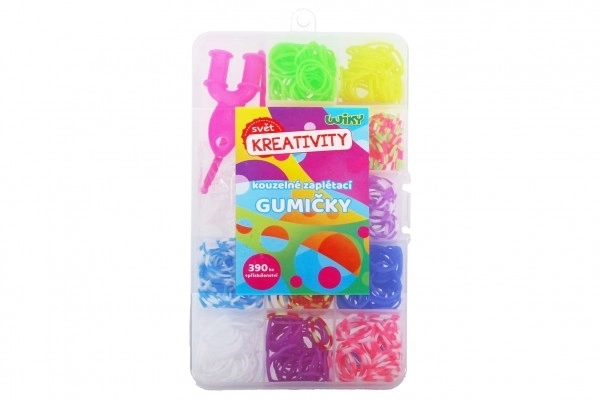 Magiczne gumki do zaplatania 390 sztuk + akcesoria