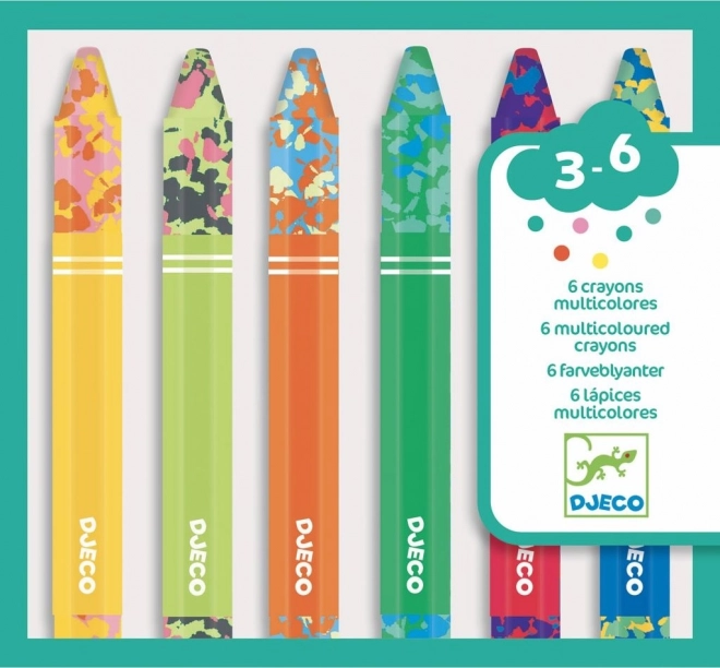 DJECO Tęczowe kredki woskowe