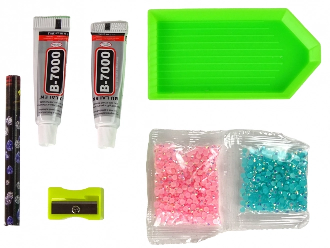 Kreatywny zestaw DIY różowy diamentowy renifer 3D zawieszka z kryształkami