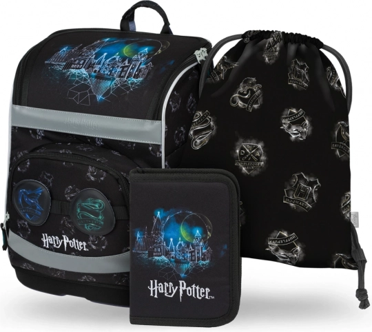 baagl szkolny zestaw 3 w 1 harry potter hogwart lumos – tornister, piórnik i worek