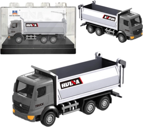 metalowy model wywrotki HUINA 1:80 srebrny