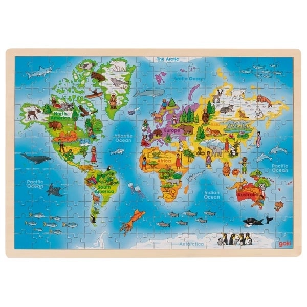 Edukacyjna mapa świata w formie puzzli