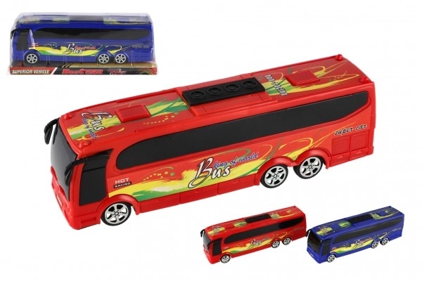 Plastikowy autobus 25cm na napęd wsteczny w pudełku