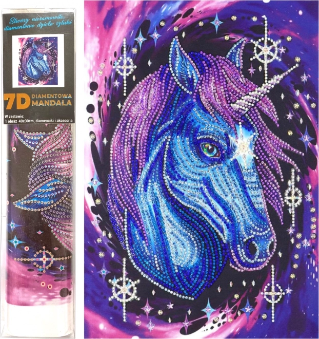 Malowanie diamentowe 7D Gwiezdny jednorożec 30 × 40 cm
