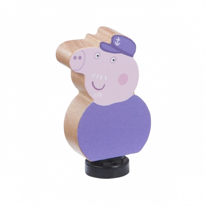 Drewniany pociąg Świnka Peppa + figurka dziadka