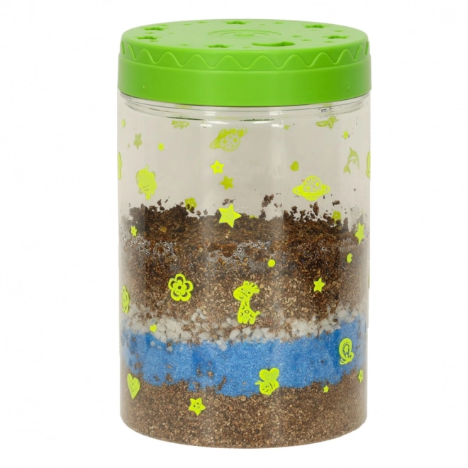 Terrarium do uprawy roślin z lampą LED i dinozaurami