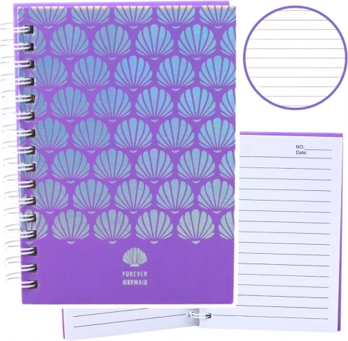 Notes A6 Holograficzny Muszle Fioletowy 80‑stronicowy