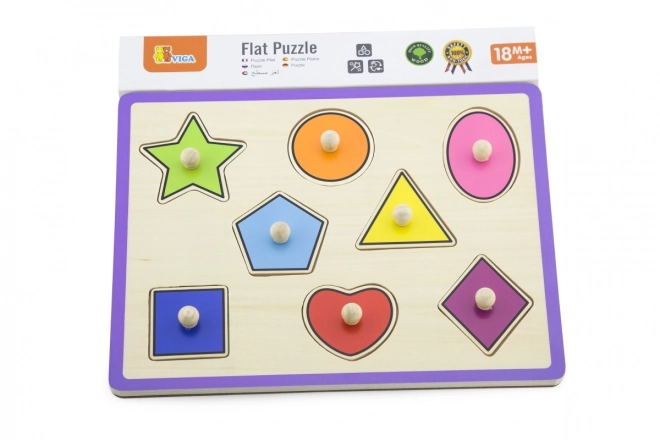 Viga Drewniane Puzzle Kształty z Kołeczkami