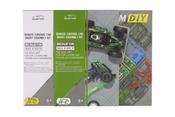 Samochód RC buggy plastik 22cm zestaw 24MHz na baterie zielone w pudełku 34x25x7cm