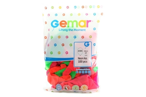 Neonowe balony dmuchane 26 cm - 100 sztuk
