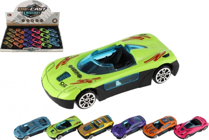 Mini wyścigowe autka 7 cm – metalowo‑plastikowy zestaw, wolny bieg, mix kolorów
