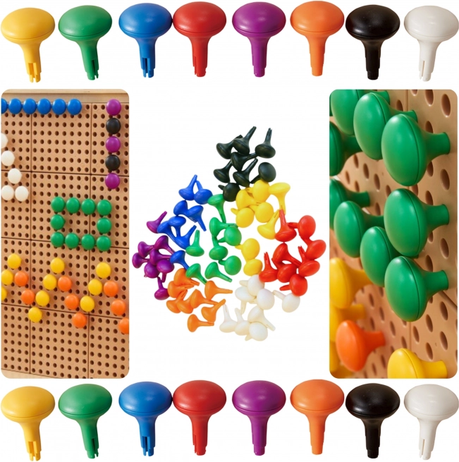 Masterkidz jumbo kołki do tablicy STEM, 64 szt. – 8 kolorów