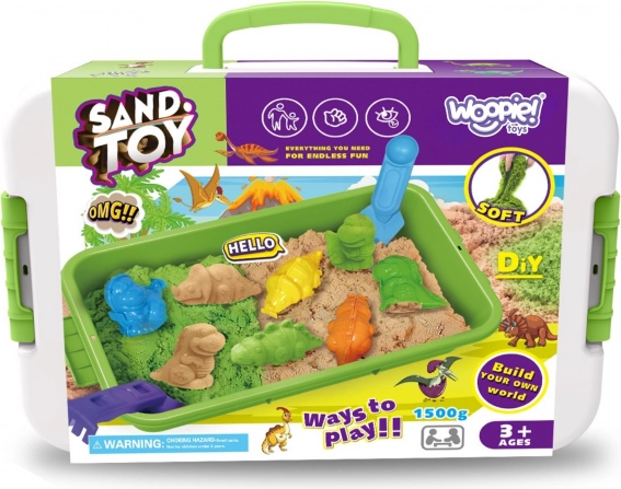 Piasek kinetyczny WOOPIE 1,5 kg ZOO Safari zestaw z foremkami