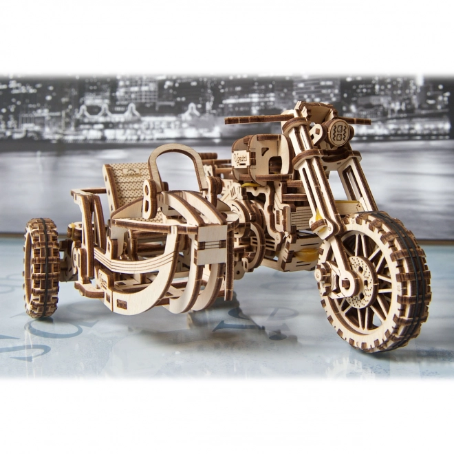 Ugears Puzzle 3D Motocykl z wózkiem 380 elementów