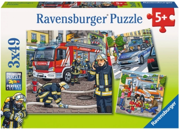 Ravensburger puzzle Ratownicy 3×49 elementów