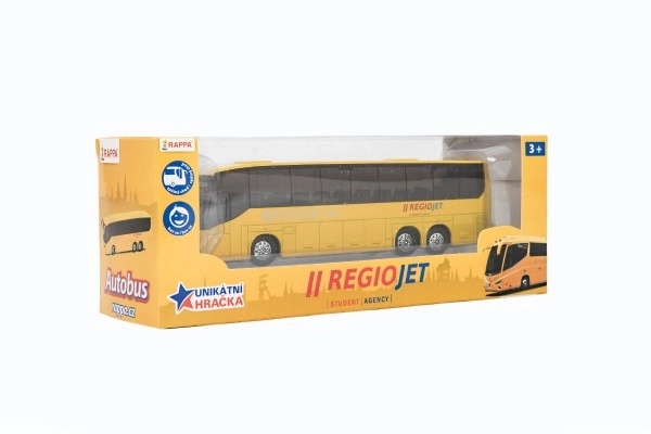 Autobus RegioJet metalowy/plastikowy 18,5cm na ściąganym mechanizmie w pudełku